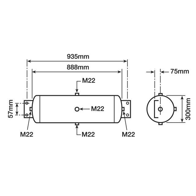 AIRTANK 60lt E/MOUNT