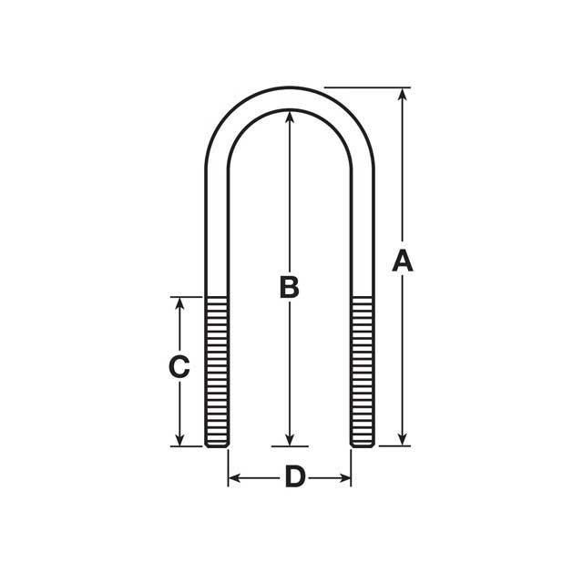 “U” BOLT WASHER AND NUT ASSY (M24 X 296MM) POST 1ST FEBRUARY 1993 - O.E REF - 3401002200