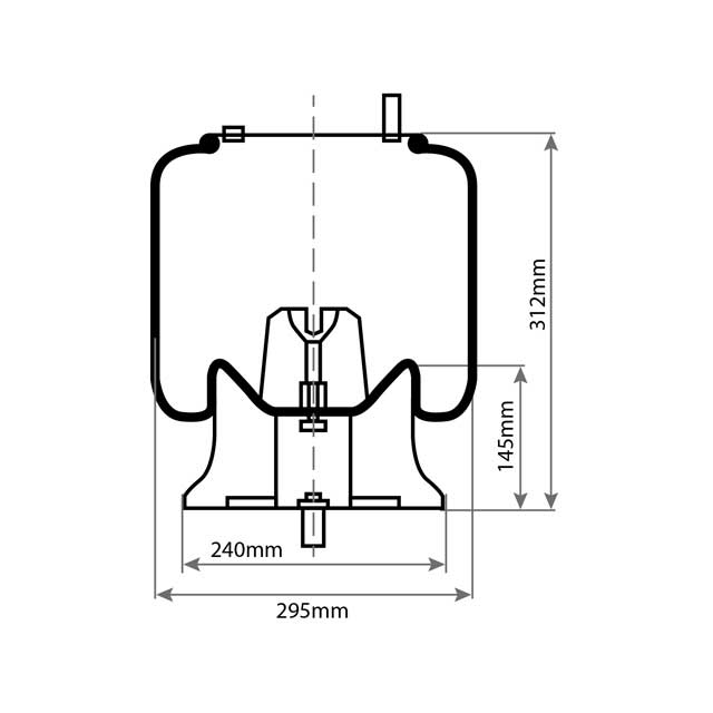 AIR SPRING COMPLETE ASSEMBLY TO SUIT DAF FITTING KIT NOT CURRENTLY SPECIFIED - O.E REF - 1407329