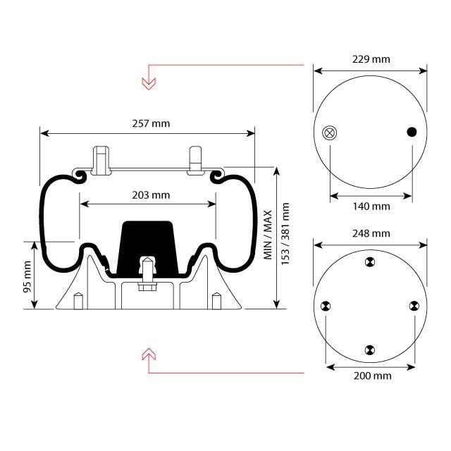 AIR SPRING COMPLETE ASSEMBLY TO SUIT SCANIA FOR FITTING KIT ORDER - ASK001 - O.E REF - 402315