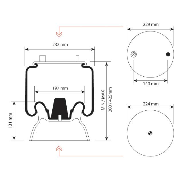 AIR SPRING COMPLETE ASSEMBLY TO SUIT SCANIA FITTING KIT NOT CURRENTLY SPECIFIED - O.E REF - 463102