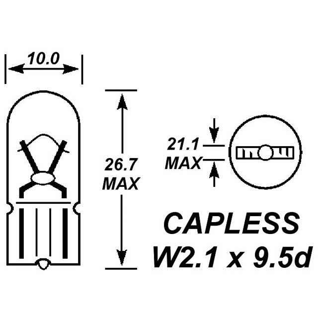 CAPLESS 504 12V 3W BULB