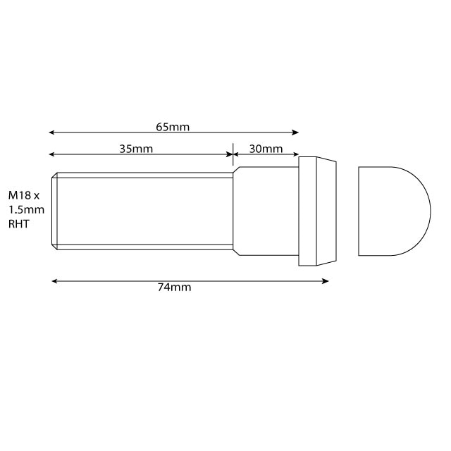 WHEEL STUD M18X1.5 - O.E REF - 42117463