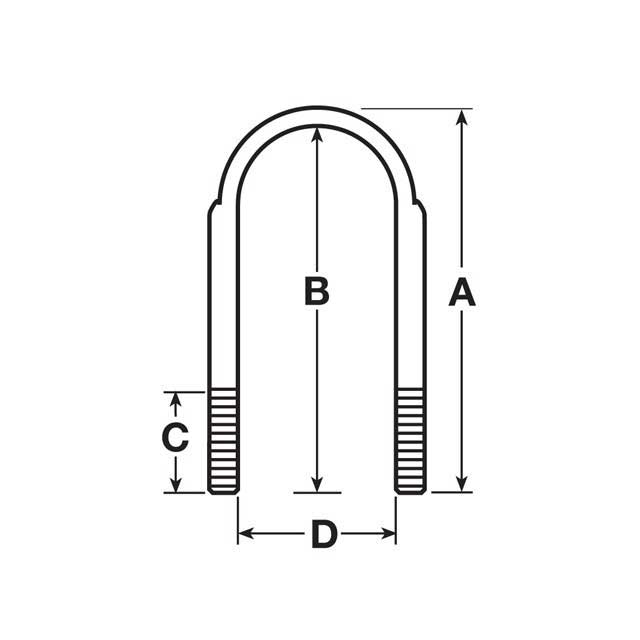 “U” BOLT (M24 X 297MM) (FLAT TOP)